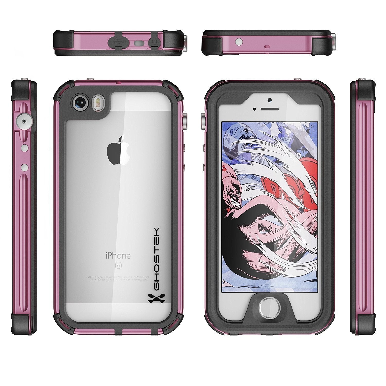iPhone 8 Waterproof Case, Ghostek® Atomic 3.0 Pink Series - PunkCase NZ
