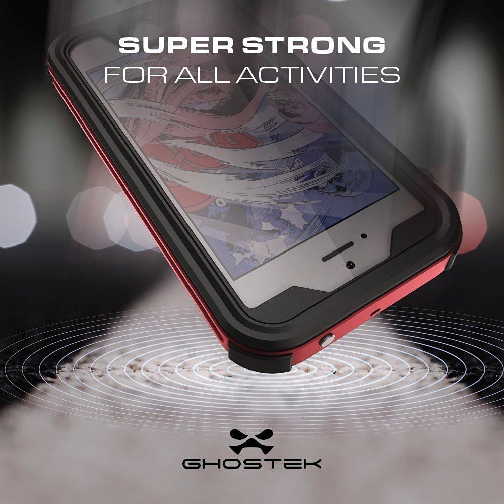 iPhone 7 Waterproof Case, Ghostek® Atomic 3.0 Red Series | Underwater | Touch-ID - PunkCase NZ