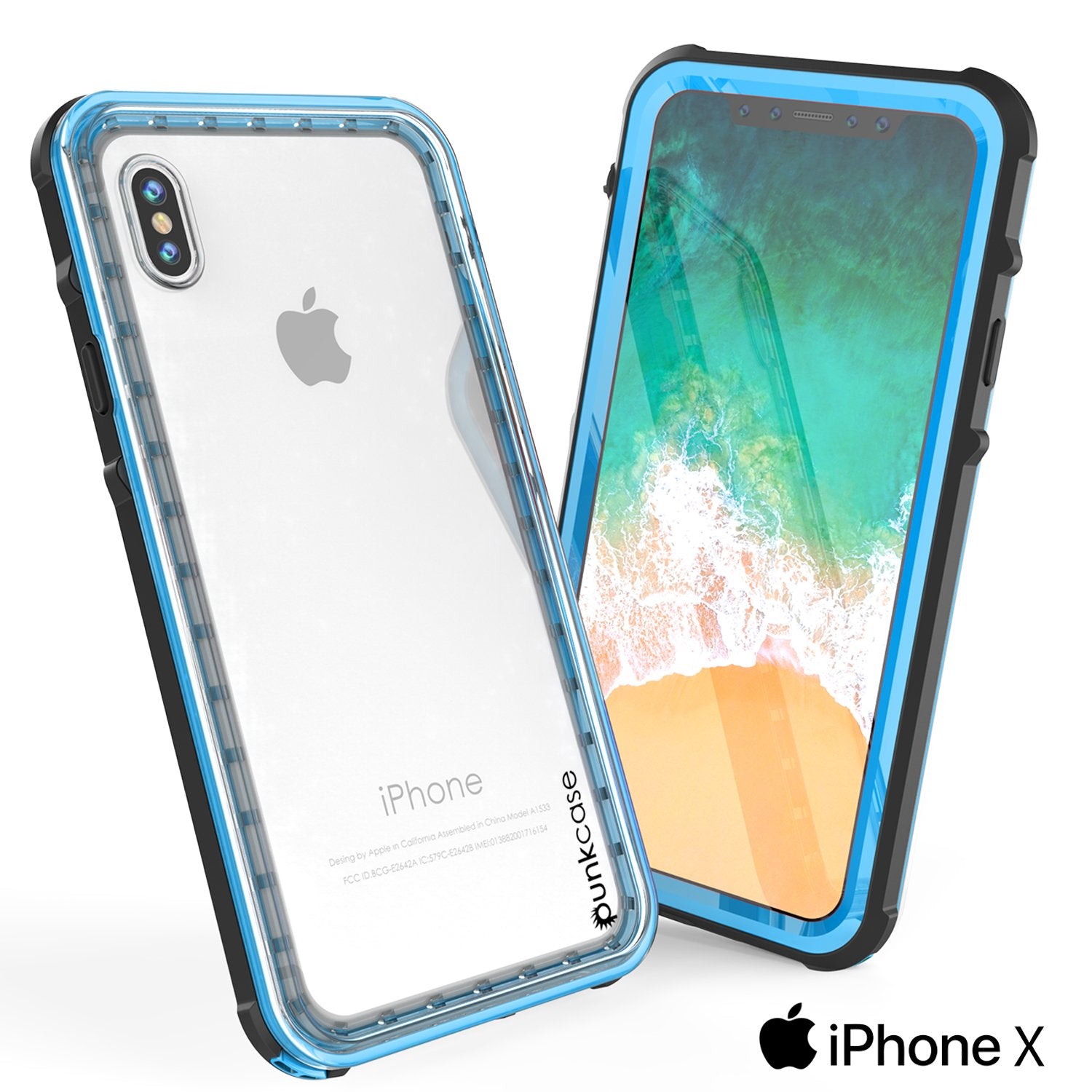 iPhone X Case, PUNKCase [CRYSTAL SERIES] Protective IP68 Certified Cover [Light Blue] - PunkCase NZ