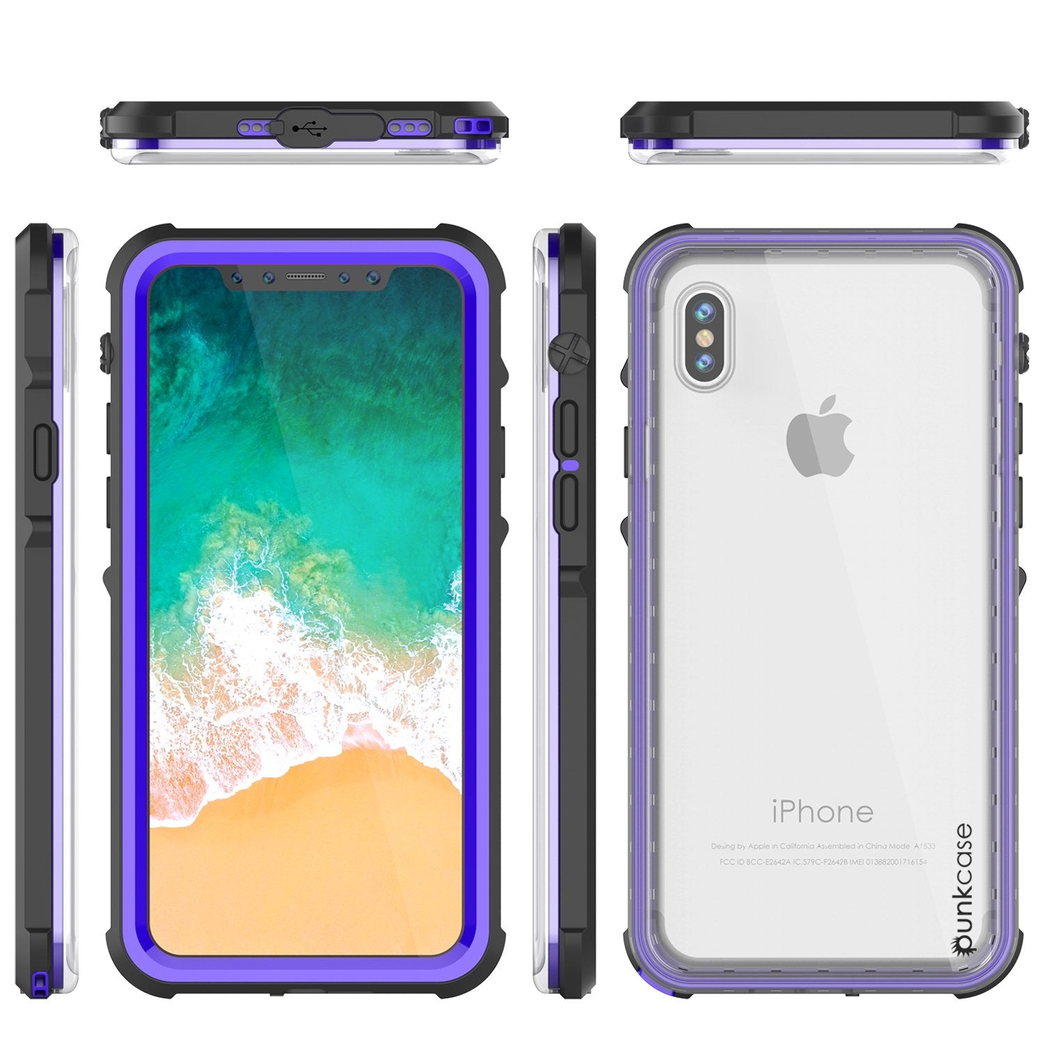 iPhone X Case, PUNKCase [CRYSTAL SERIES] Protective IP68 Certified Cover [Purple] - PunkCase NZ