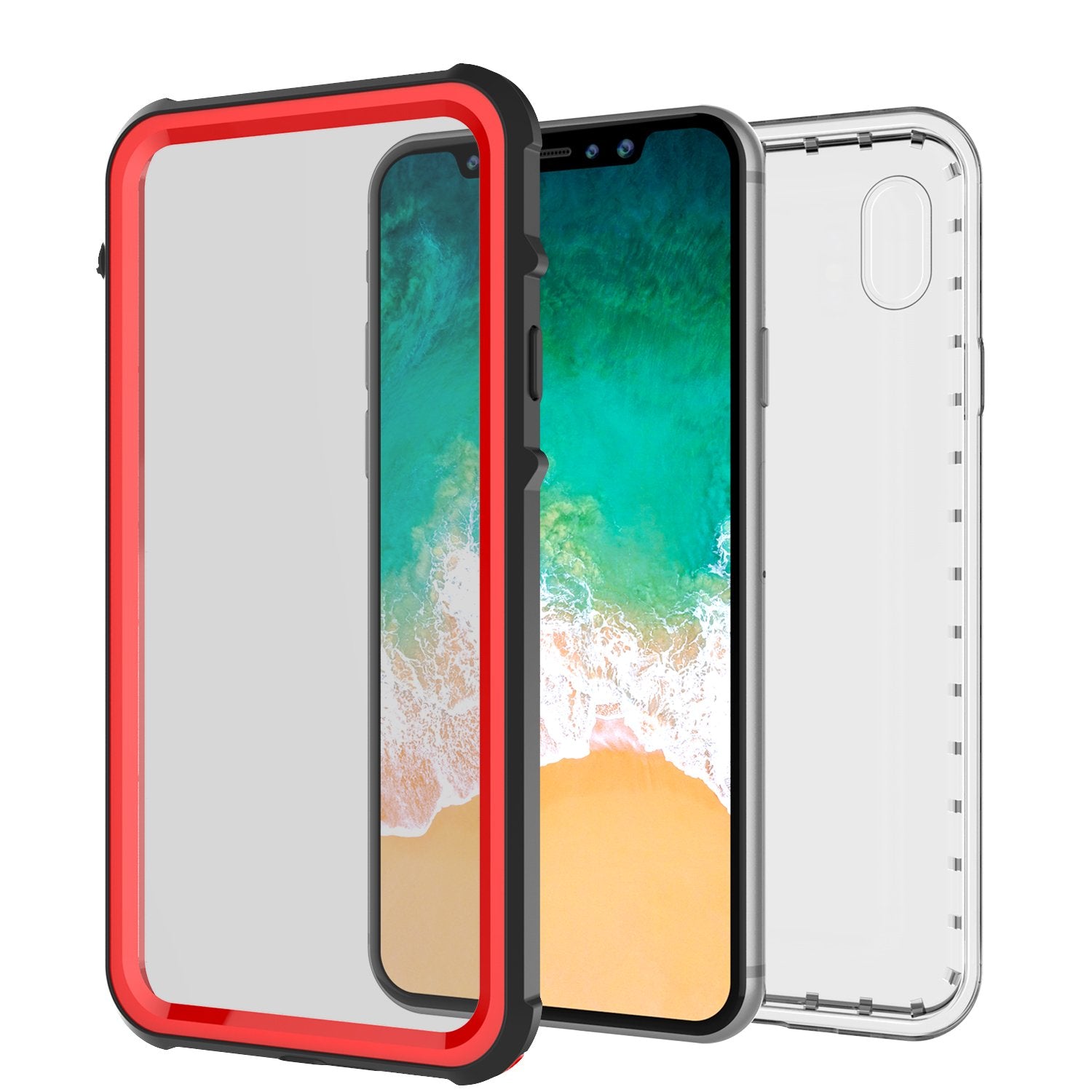 iPhone X Case, PUNKCase [CRYSTAL SERIES] Protective IP68 Certified Cover [Red] - PunkCase NZ