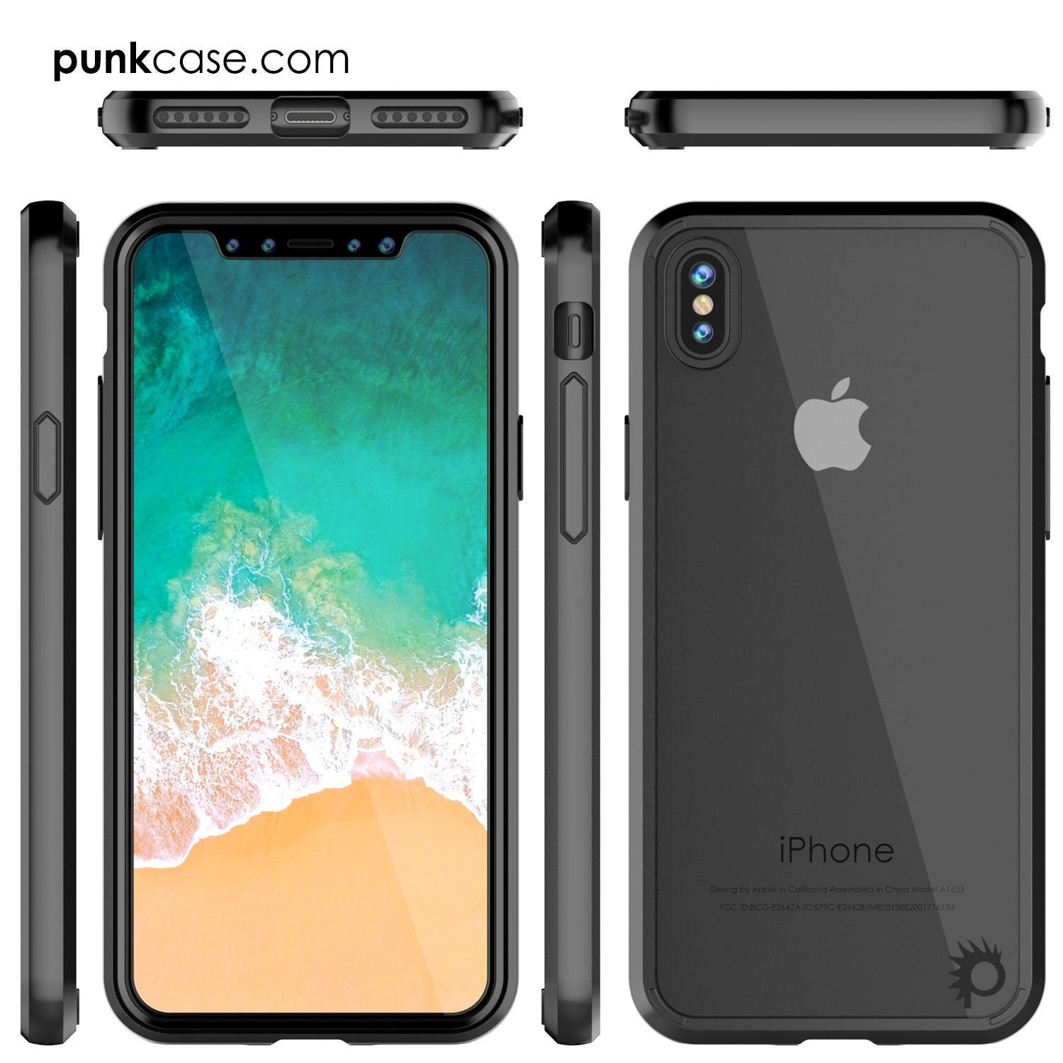 iPhone X Case, PUNKcase [LUCID 2.0 Series] [Slim Fit] Armor Cover W/Integrated Anti-Shock System [Black] - PunkCase NZ
