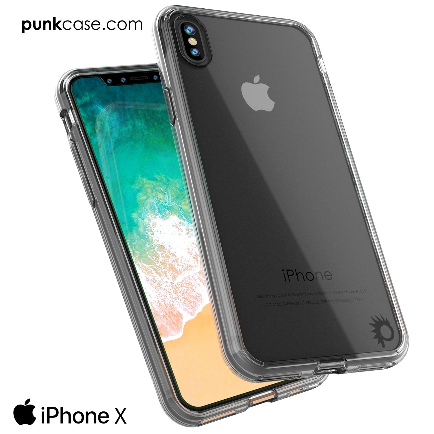iPhone X Case, PUNKcase [LUCID 2.0 Series] [Slim Fit] Armor Cover W/Integrated Anti-Shock System [Clear] - PunkCase NZ