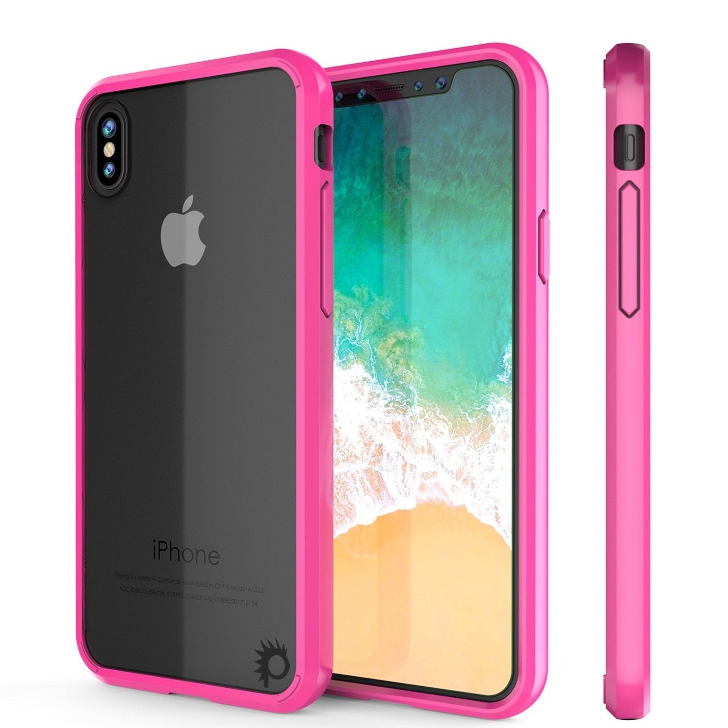 iPhone X Case, PUNKcase [LUCID 2.0 Series] [Slim Fit] Armor Cover W/Integrated Anti-Shock System [Pink]