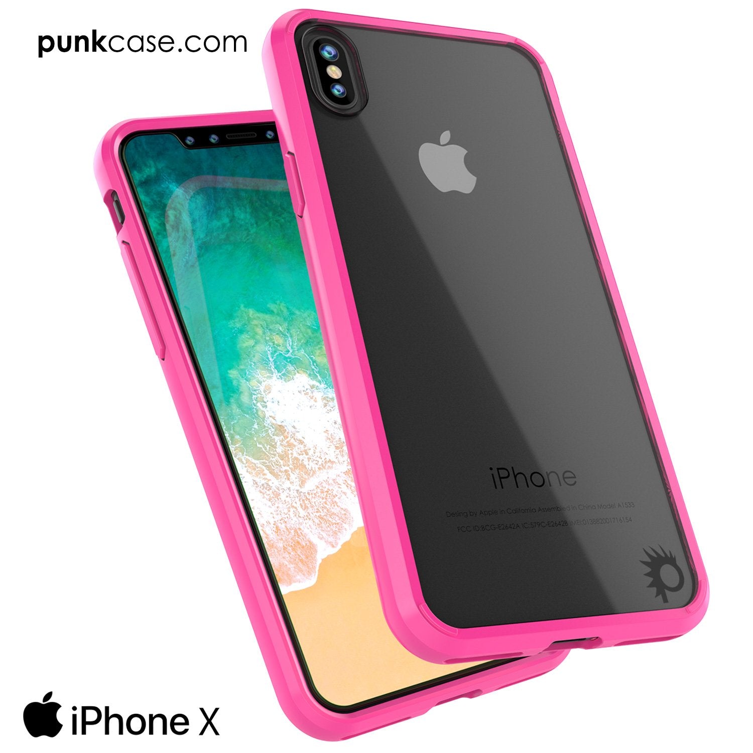 iPhone X Case, PUNKcase [LUCID 2.0 Series] [Slim Fit] Armor Cover W/Integrated Anti-Shock System [Pink] - PunkCase NZ