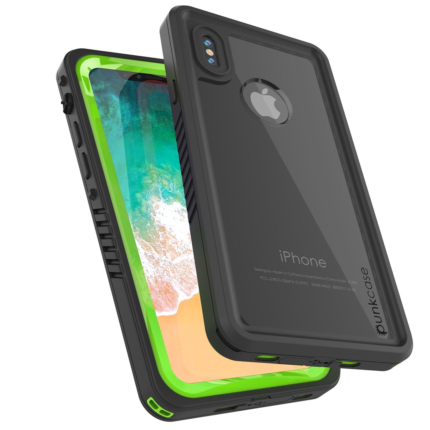 iPhone XS Max Waterproof Case, Punkcase [Extreme Series] Armor Cover W/ Built In Screen Protector [Light Green] - PunkCase NZ
