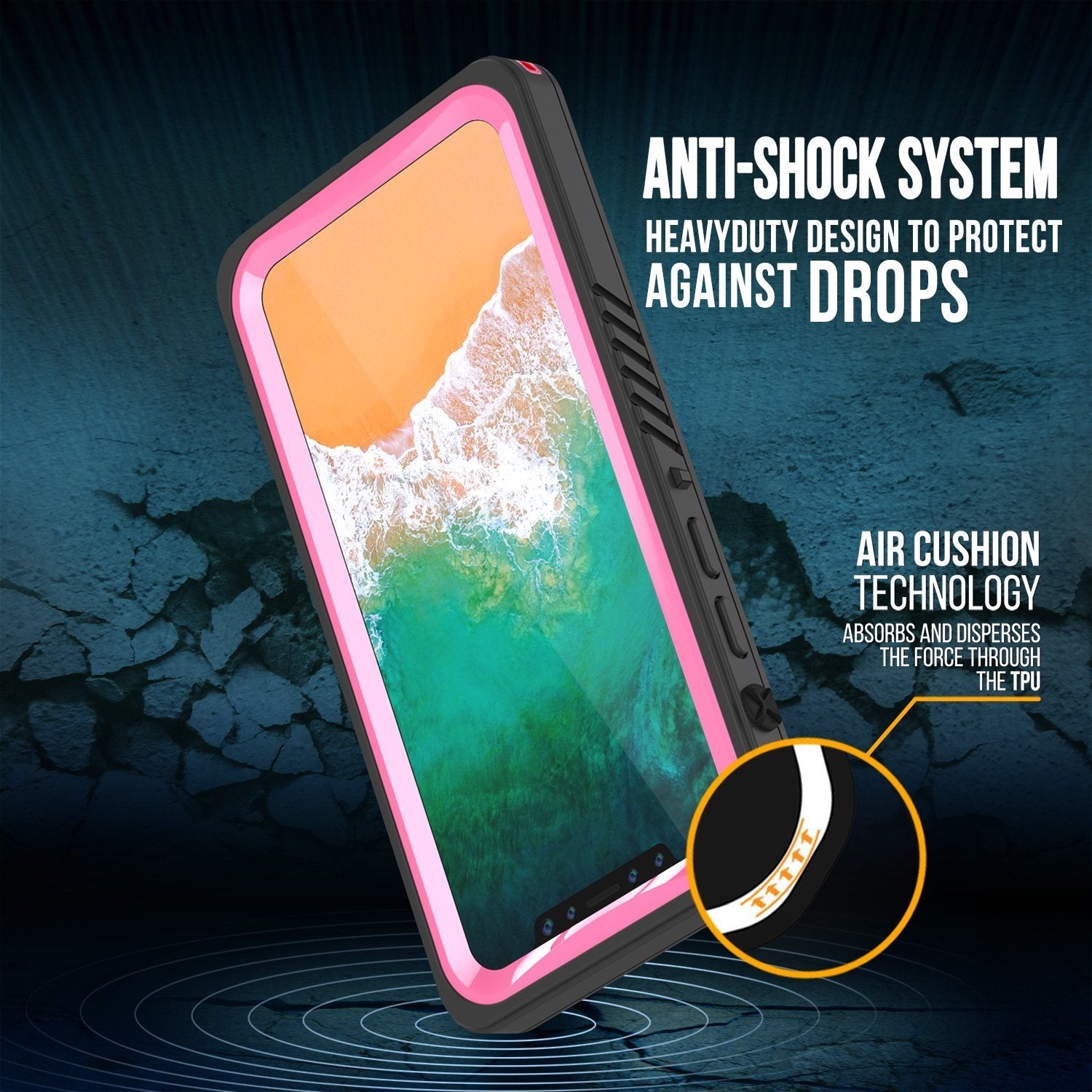 iPhone XS Max Waterproof Case, Punkcase [Extreme Series] Armor Cover W/ Built In Screen Protector [Pink] - PunkCase NZ
