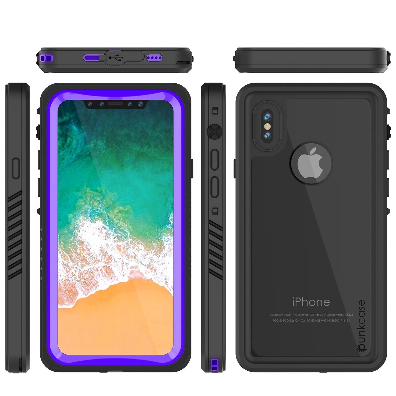 iPhone XS Max Waterproof Case, Punkcase [Extreme Series] Armor Cover W/ Built In Screen Protector [Purple] - PunkCase NZ