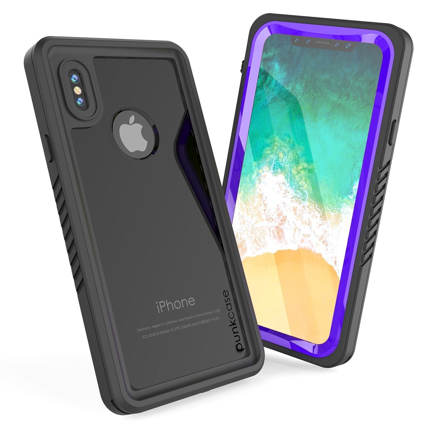 iPhone XS Max Waterproof Case, Punkcase [Extreme Series] Armor Cover W/ Built In Screen Protector [Purple] - PunkCase NZ