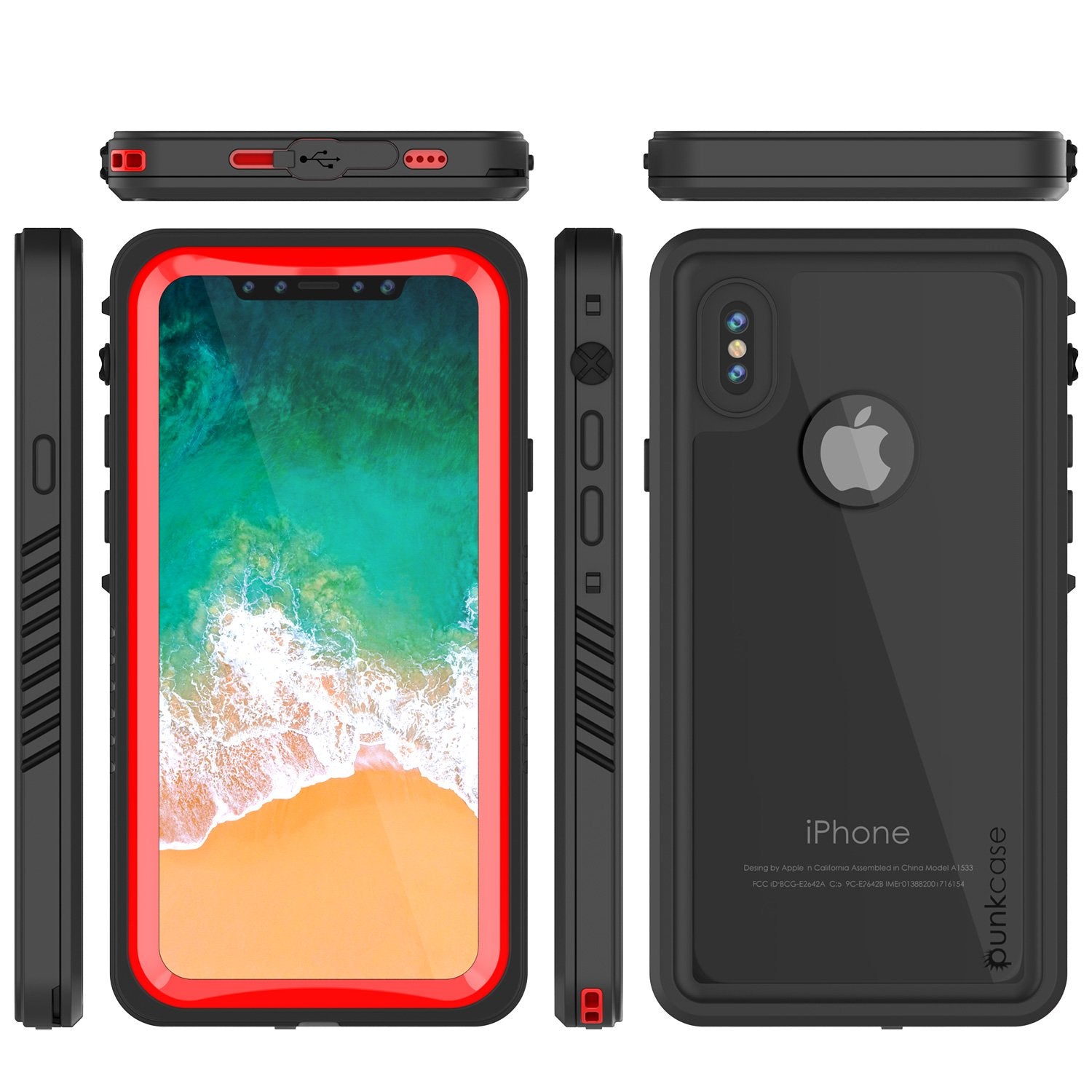 iPhone X Case, Punkcase [Extreme Series] [Slim Fit] [IP68 Certified] [Red] - PunkCase NZ