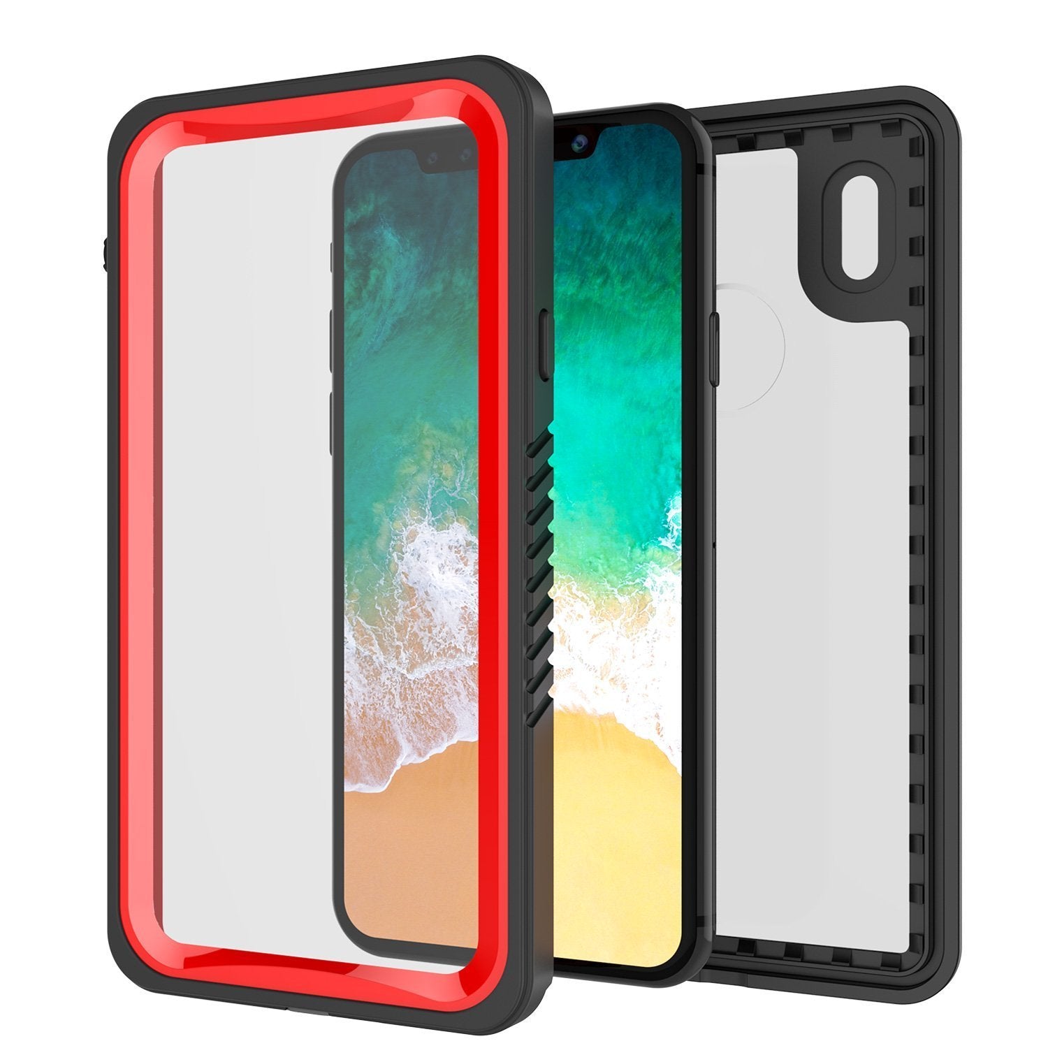 iPhone XS Max Waterproof Case, Punkcase [Extreme Series] Armor Cover W/ Built In Screen Protector [Red] - PunkCase NZ