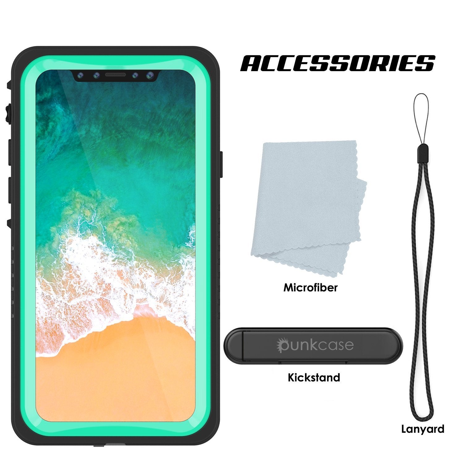 iPhone XS Max Waterproof Case, Punkcase [Extreme Series] Armor Cover W/ Built In Screen Protector [Teal] - PunkCase NZ