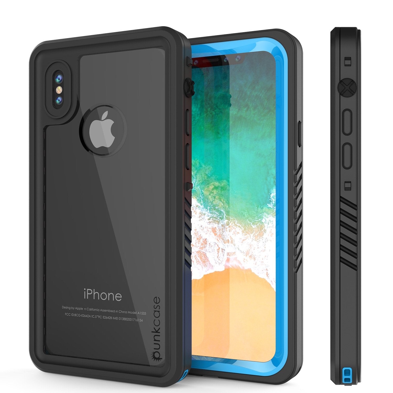 iPhone X Case, Punkcase [Extreme Series] [Slim Fit] [IP68 Certified] [Light Blue] - PunkCase NZ