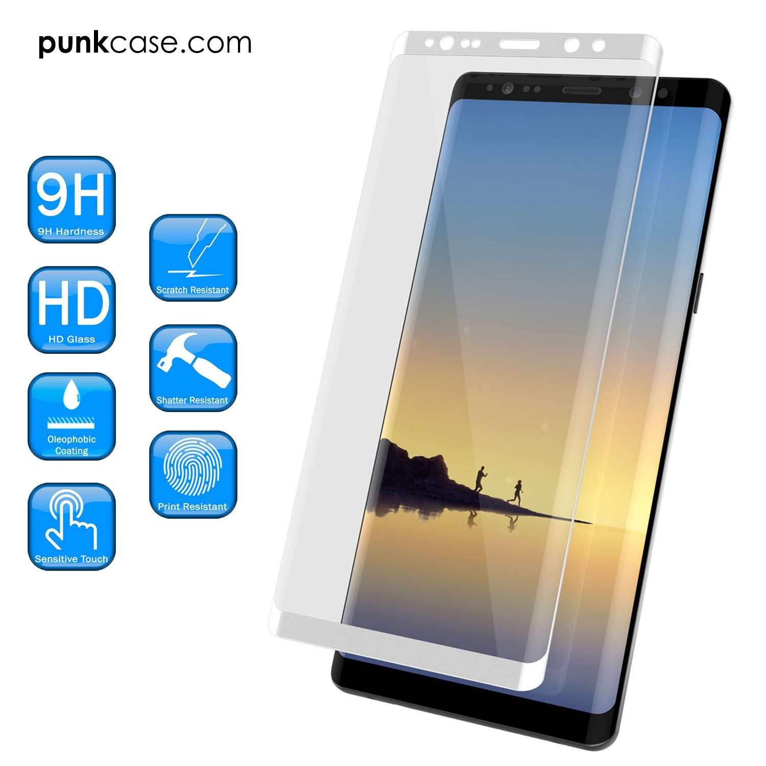 Galaxy Note 8  Black Punkcase Glass SHIELD Tempered Glass Screen Protector 0.33mm Thick 9H Glass - PunkCase NZ