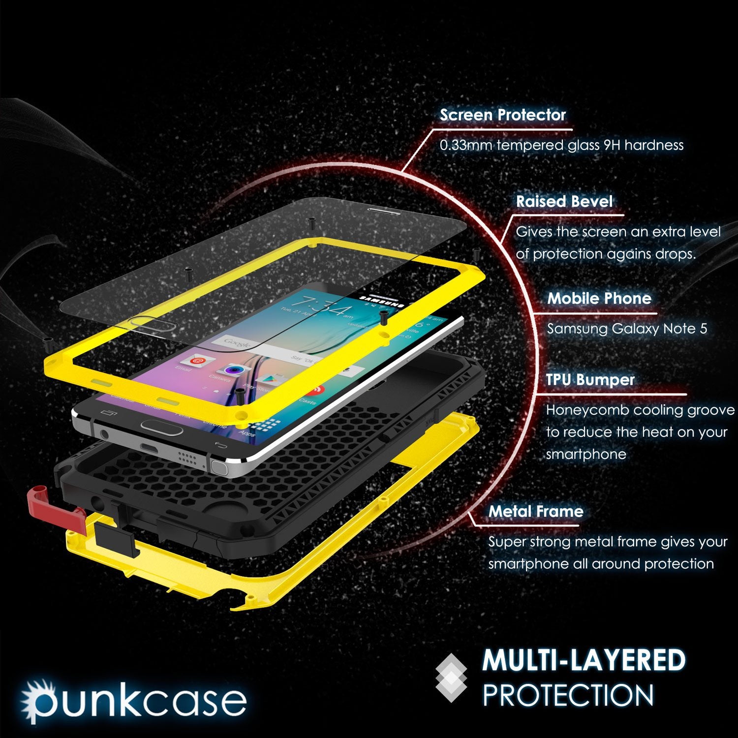 S7 Case, Punkcase® METALLIC Series NEON for Samsung Galaxy S7 W/ TEMPERED GLASS | Aluminum Frame - PunkCase NZ