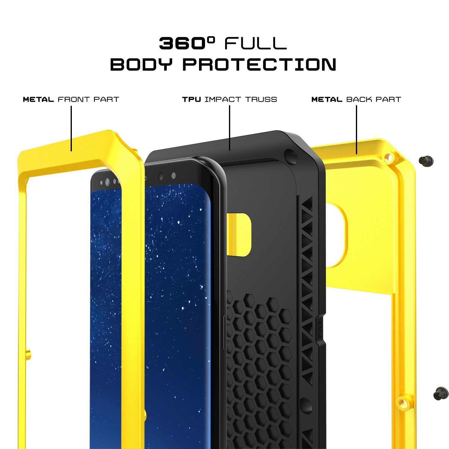 Galaxy Note 8  Case, PUNKcase Metallic Neon Shockproof  Slim Metal Armor Case [Yellow] - PunkCase NZ