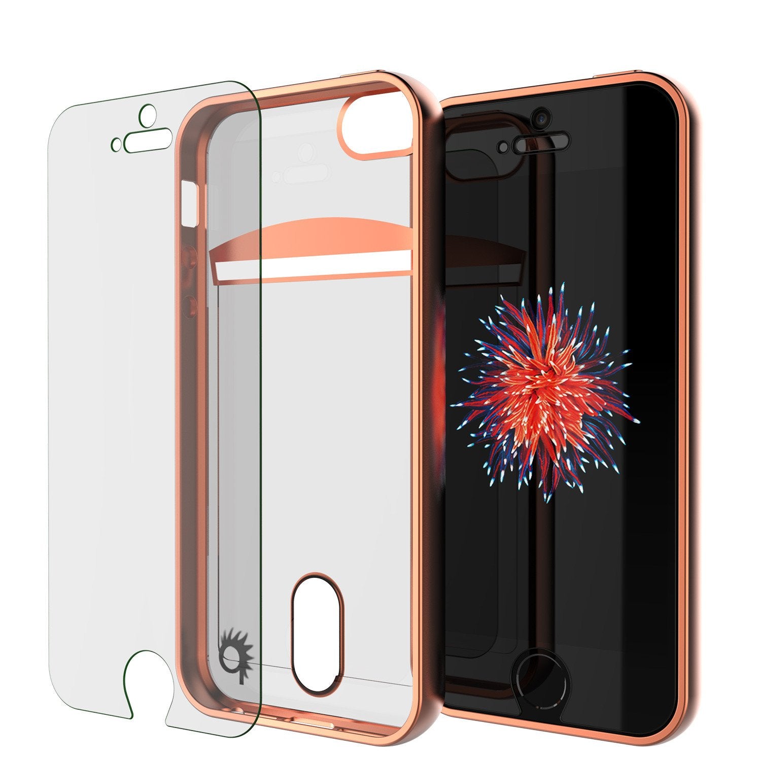 iPhone SE/5S/5 Case, PUNKCASE® LUCID Rose Gold Series | Card Slot | Screen Protector | Ultra fit