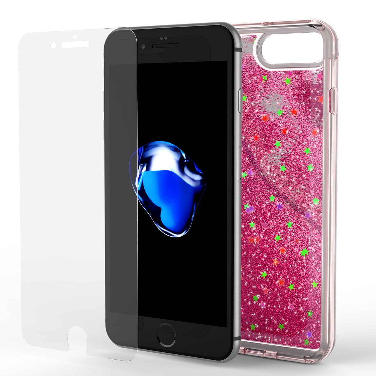 iPhone 7+Plus Case, PunkCase LIQUID Pink Series, Protective Dual Layer Floating Glitter Cover - PunkCase NZ