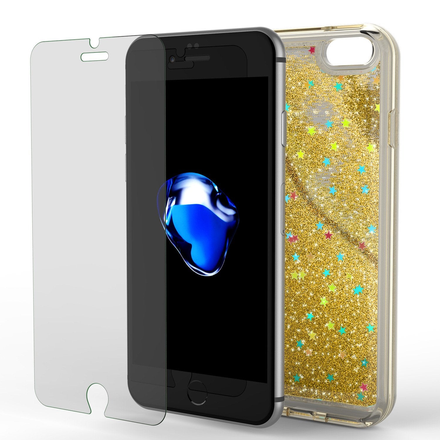 iPhone 7 Case, PunkCase LIQUID Gold Series, Protective Dual Layer Floating Glitter Cover - PunkCase NZ