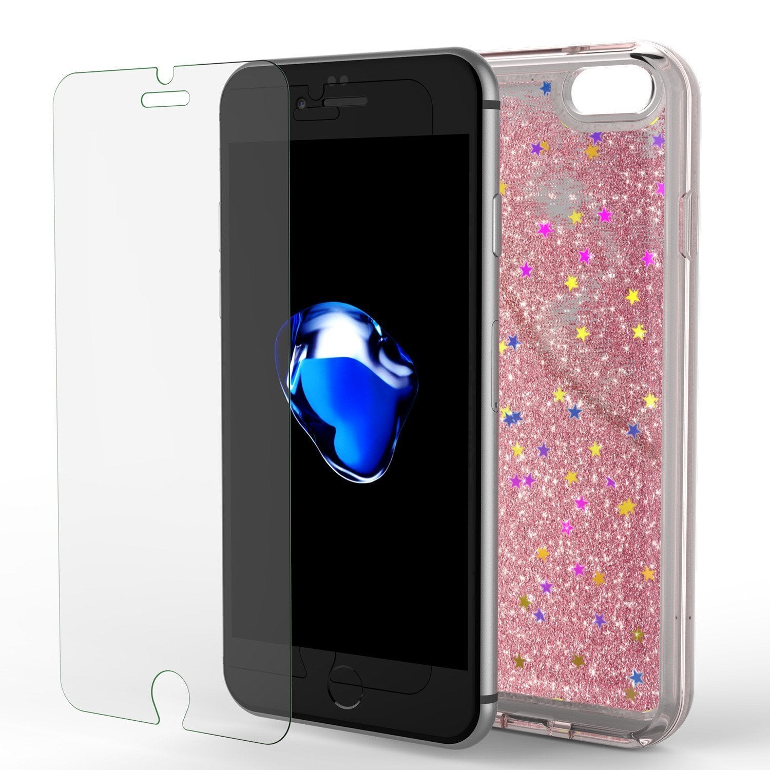iPhone SE (4.7") Case, PunkCase LIQUID Rose Series, Protective Dual Layer Floating Glitter Cover