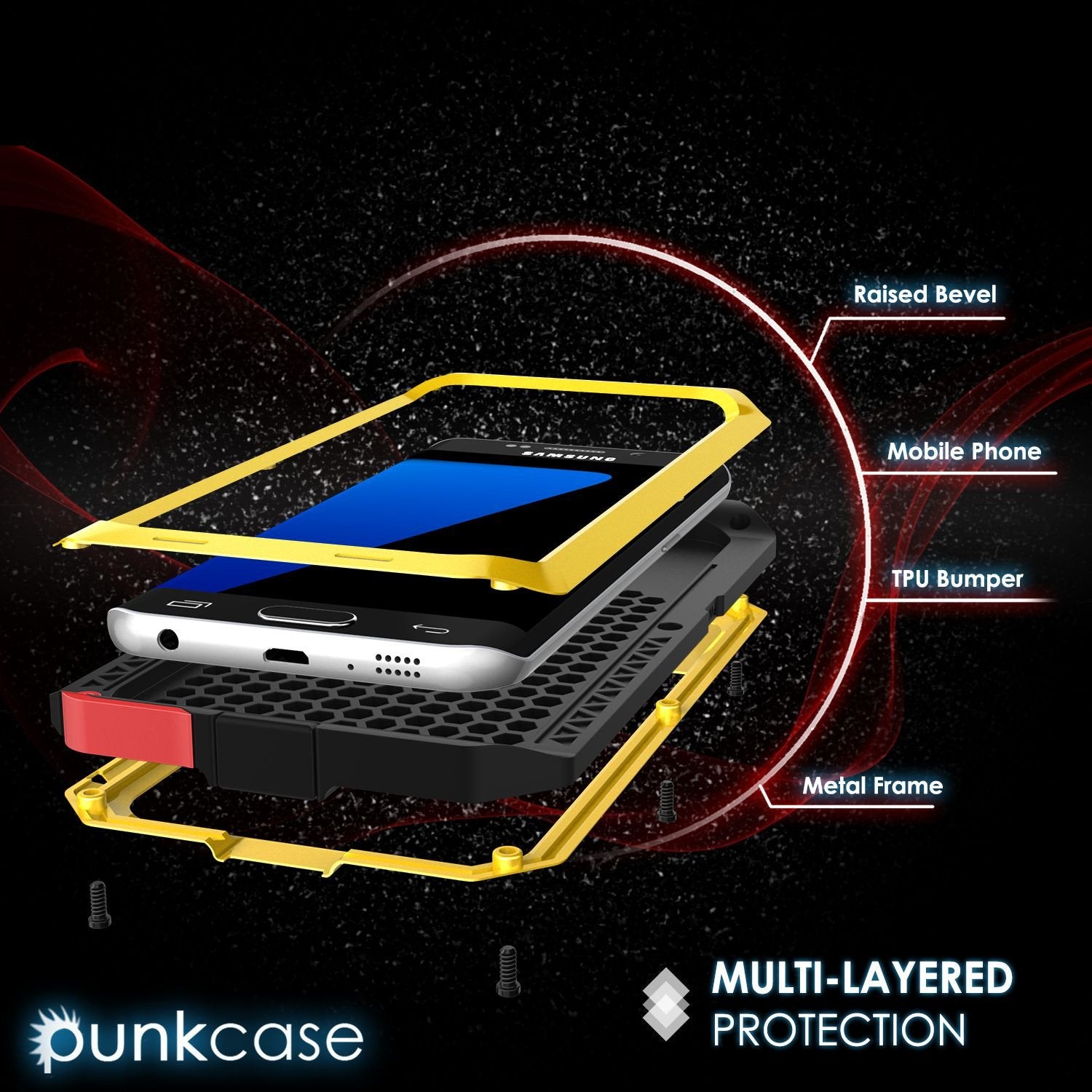 Galaxy S7 EDGE  Case, PUNKcase Metallic Neon Shockproof  Slim Metal Armor Case - PunkCase NZ
