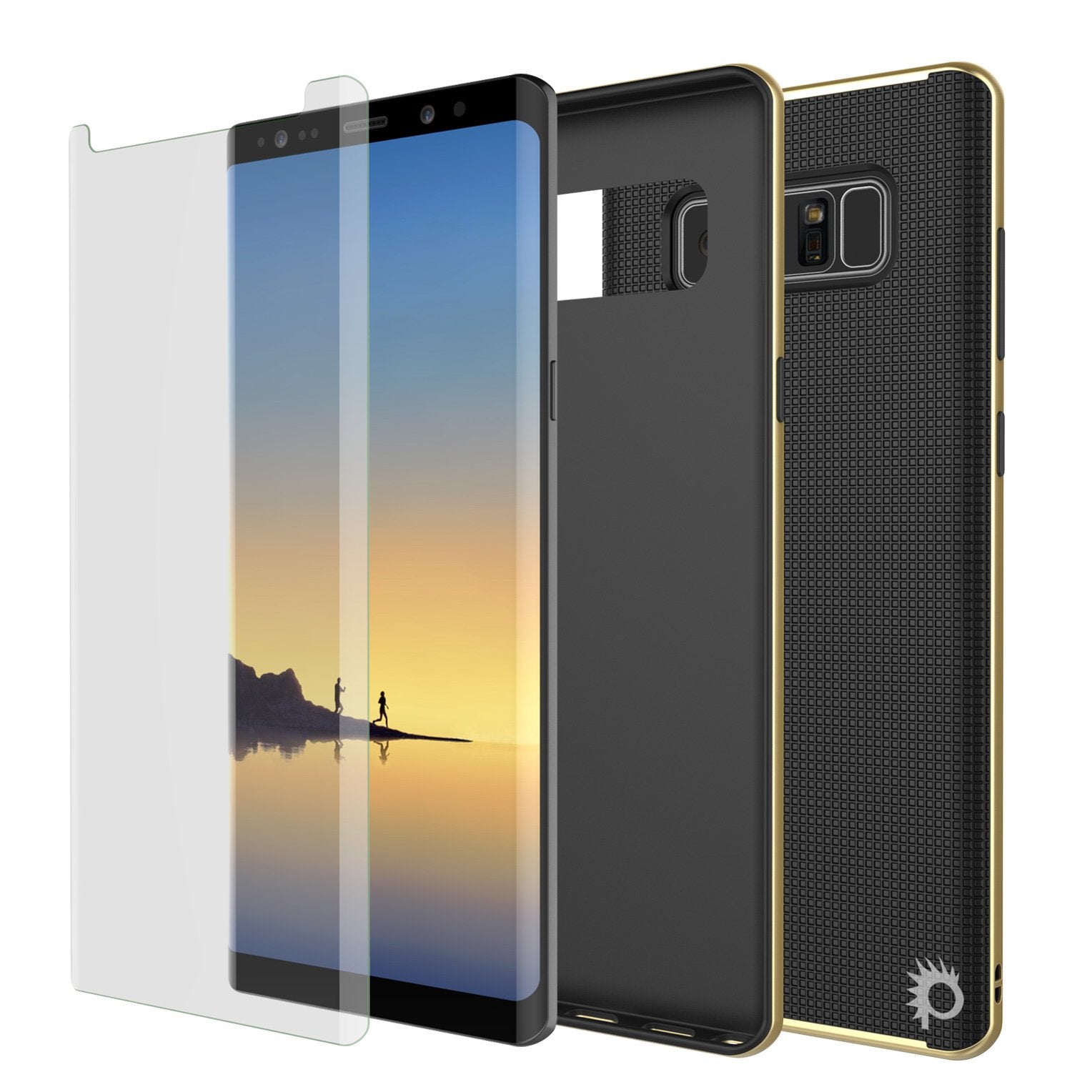 Galaxy Note 8 Case, PunkCase [Stealth Series] Hybrid 3-Piece Shockproof Dual Layer Cover [Non-Slip] [Soft TPU + PC Bumper] with PUNKSHIELD Screen Protector for Samsung Note 8 [Gold] - PunkCase NZ