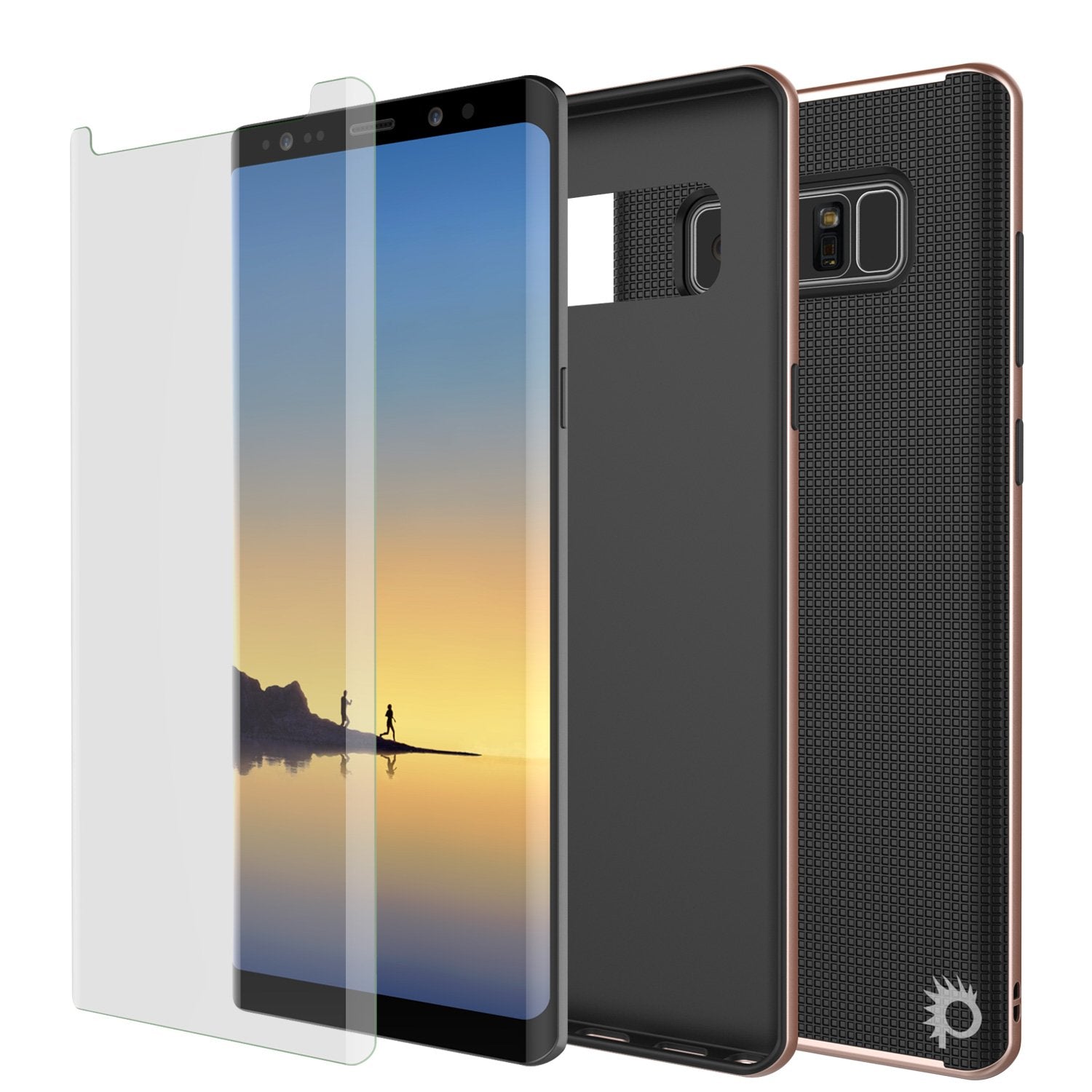 Galaxy Note 8 Case, PunkCase [Stealth Series] Hybrid 3-Piece Shockproof Dual Layer Cover [Non-Slip] [Soft TPU + PC Bumper] with PUNKSHIELD Screen Protector for Samsung Note 8 [Rose Gold] - PunkCase NZ