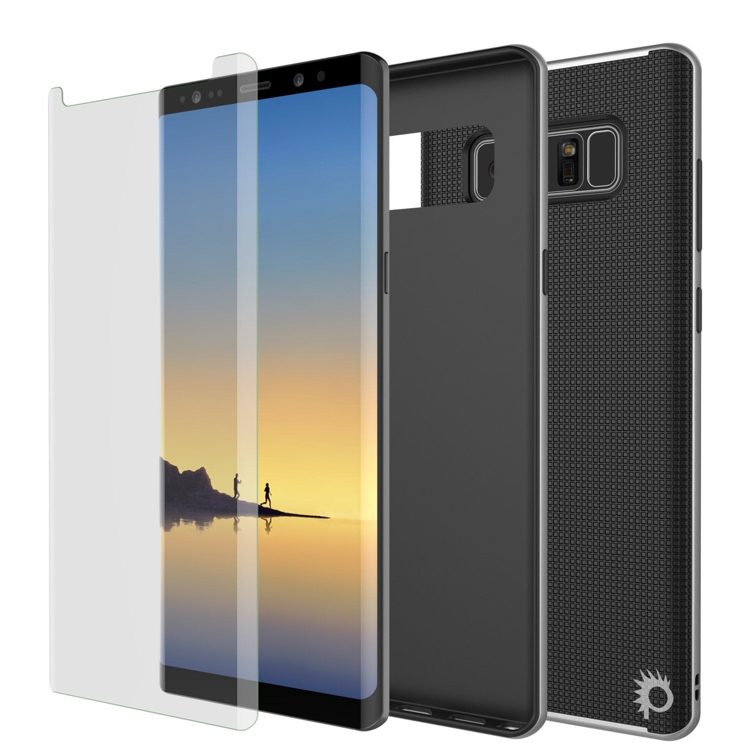 Galaxy Note 8 Case, PunkCase [Stealth Series] Hybrid 3-Piece Shockproof Dual Layer Cover [Non-Slip] [Soft TPU + PC Bumper] with PUNKSHIELD Screen Protector for Samsung Note 8 [Silver] - PunkCase NZ