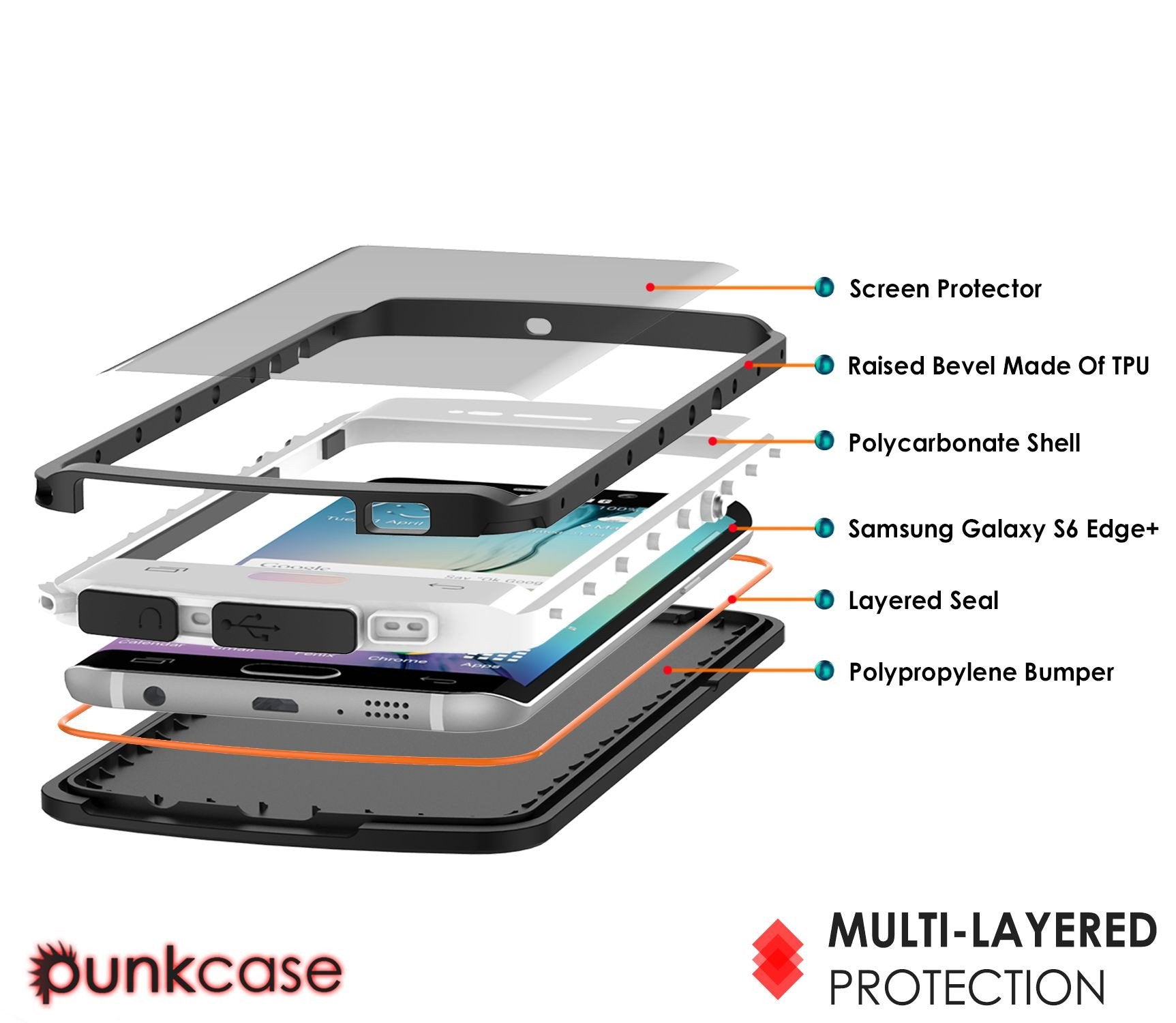 Galaxy S6 EDGE Plus Waterproof Case, Punkcase StudStar White Shock/Dirt Proof | Lifetime Warranty - PunkCase NZ