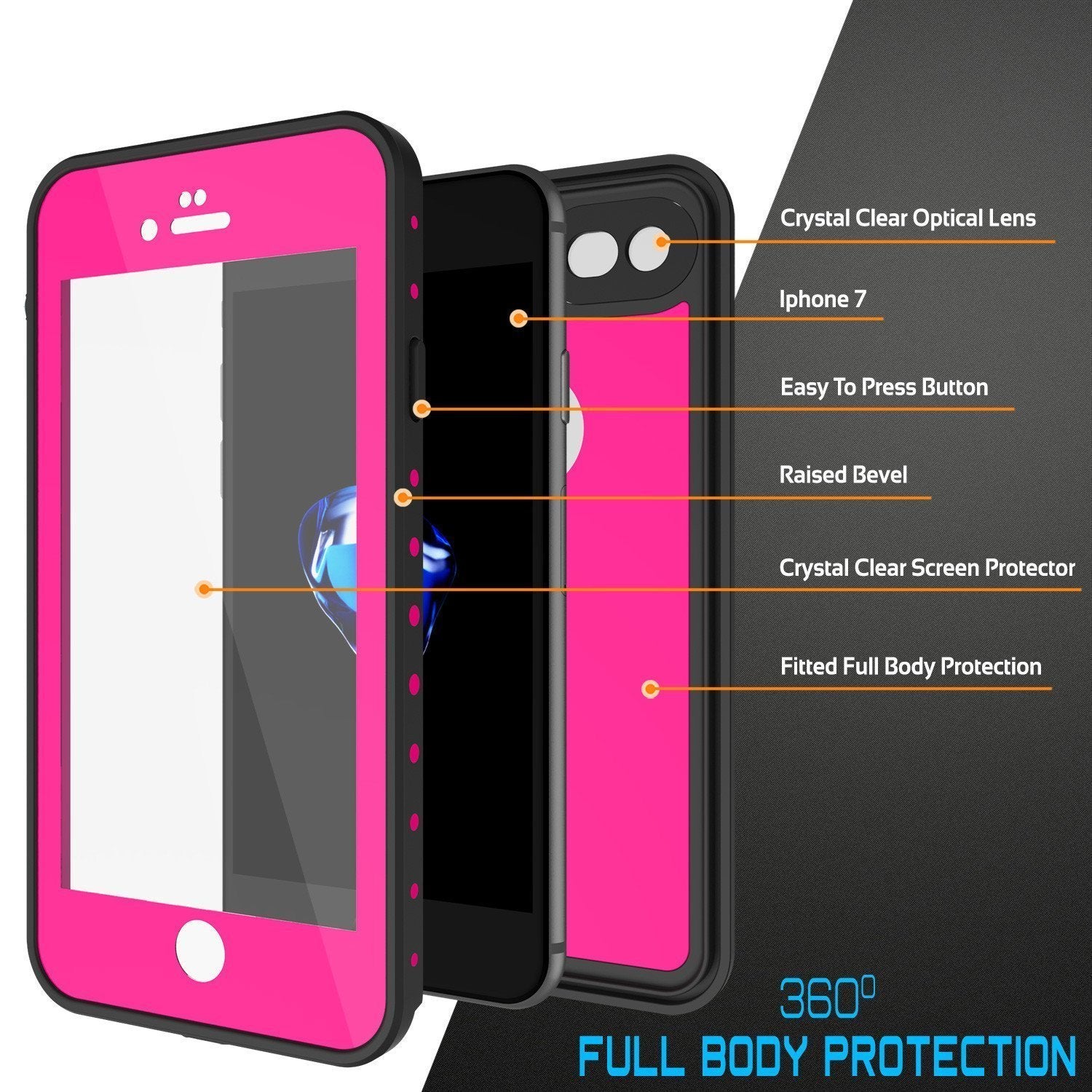 iPhone 8 Waterproof Case, Punkcase [Pink] [StudStar Series] [Slim Fit][IP68 Certified]  [Dirtproof] [Snowproof] - PunkCase NZ