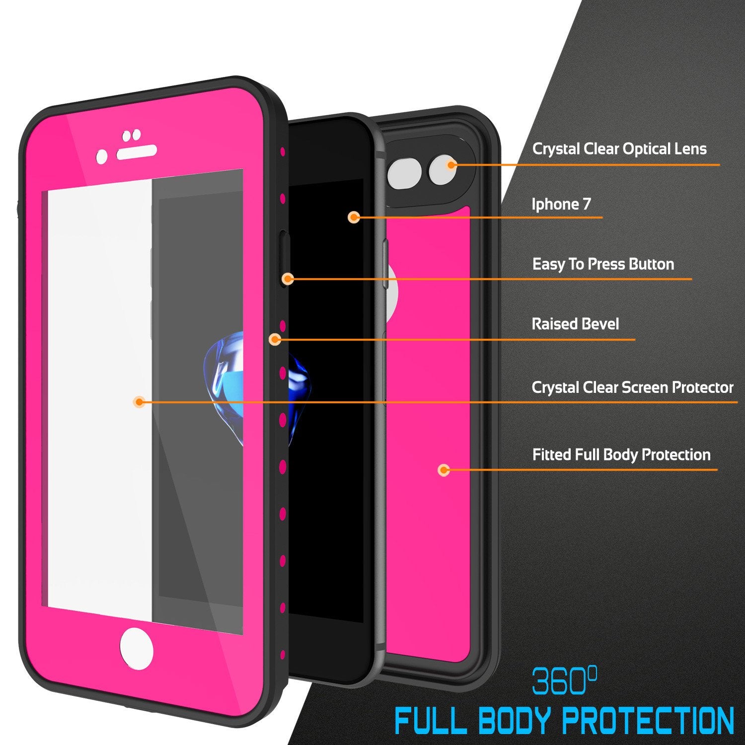iPhone 7 Waterproof IP68 Case, Punkcase [Pink] [StudStar Series] [Slim Fit] [Dirtproof] [Snowproof] - PunkCase NZ