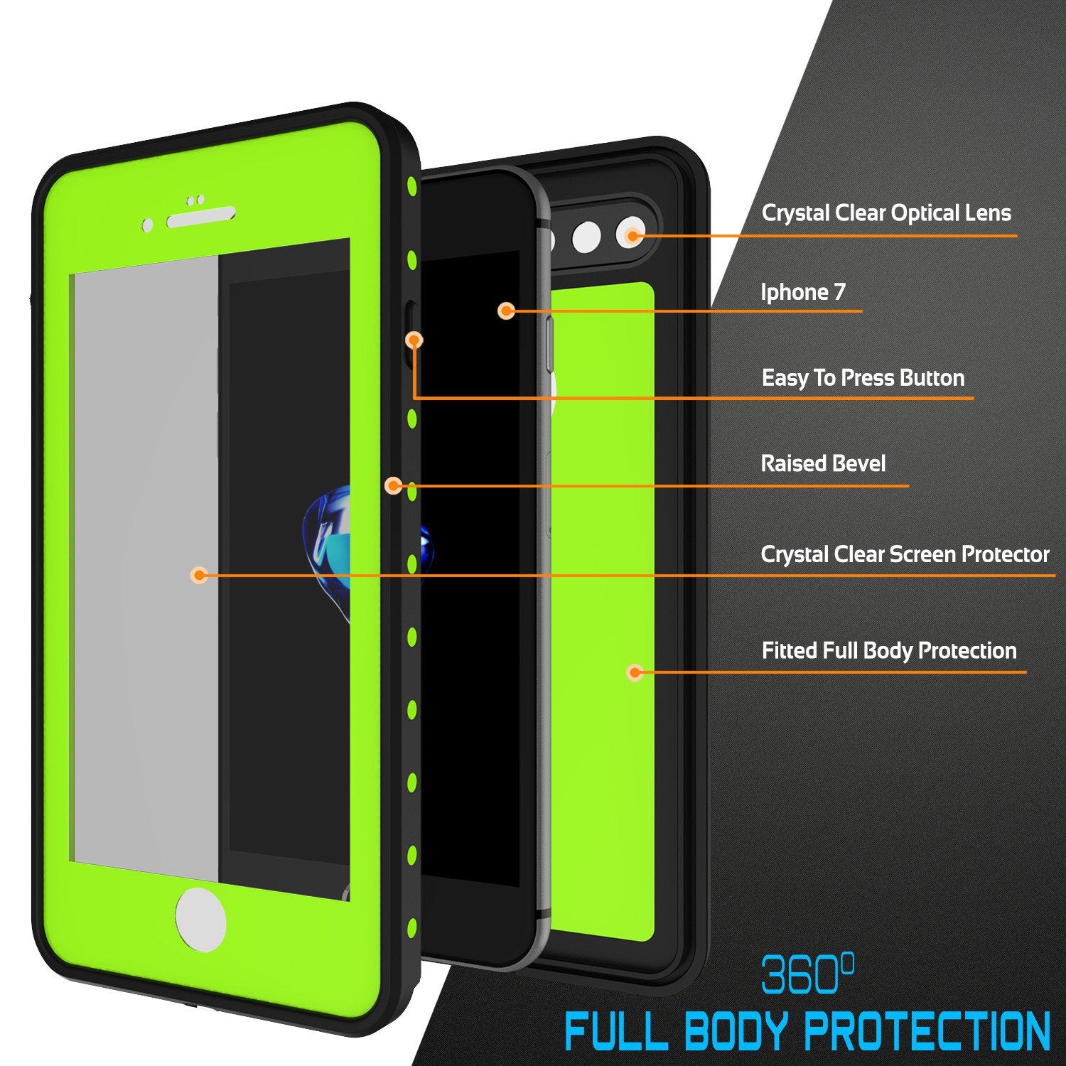 iPhone 7+ Plus Waterproof IP68 Case, Punkcase [Light Green] [StudStar Series] [Slim Fit] [Dirtproof] - PunkCase NZ
