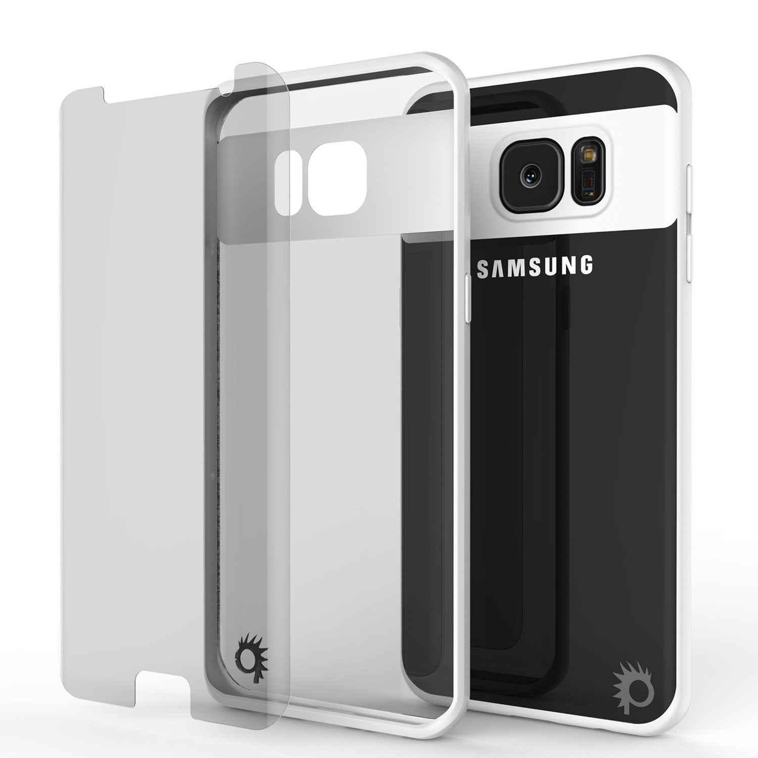 Galaxy S7 Edge Case [MASK Series] [WHITE] Full Body Hybrid Dual Layer TPU Cover W/ Protective PUNKSHIELD Screen Protector - PunkCase NZ