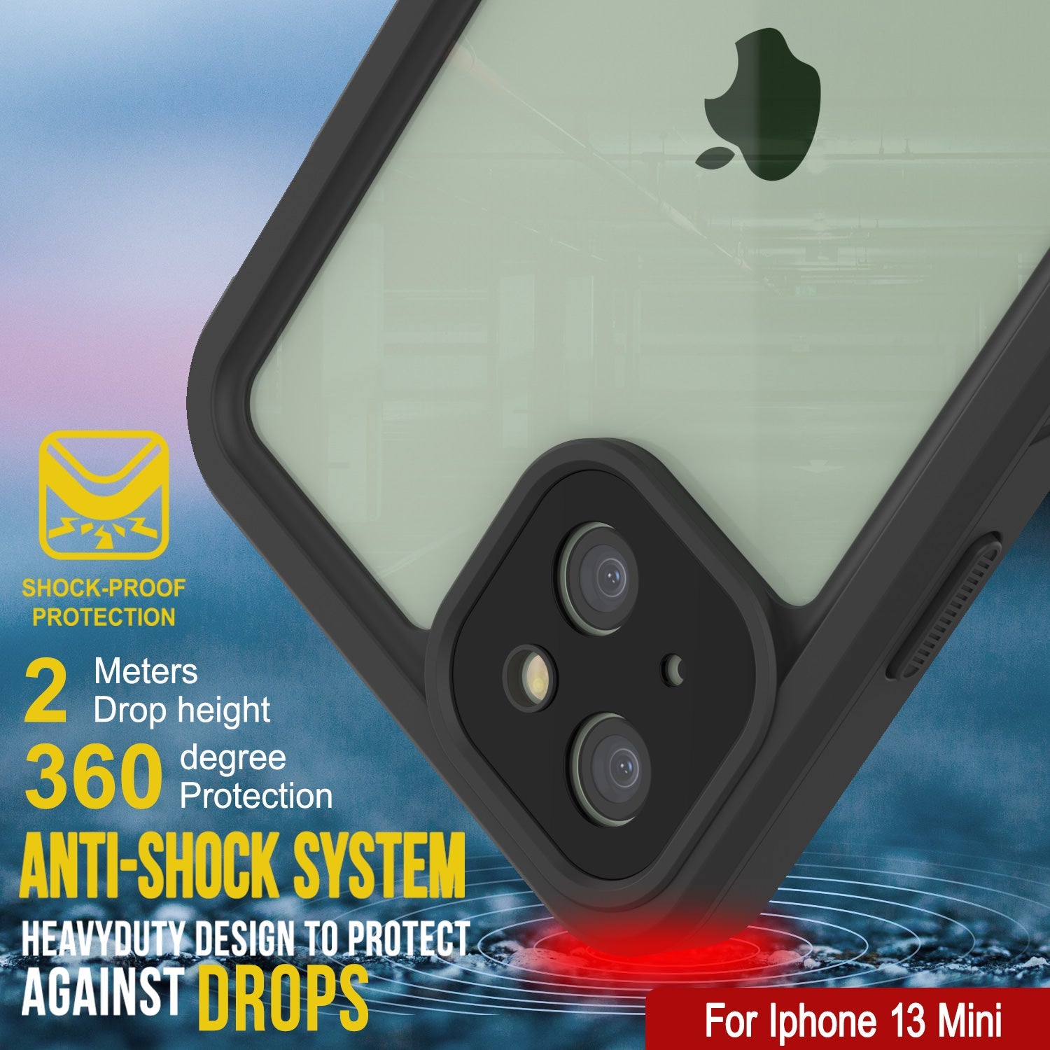iPhone 13 Mini  Waterproof Case, Punkcase [Extreme Series] Armor Cover W/ Built In Screen Protector [Light Green]