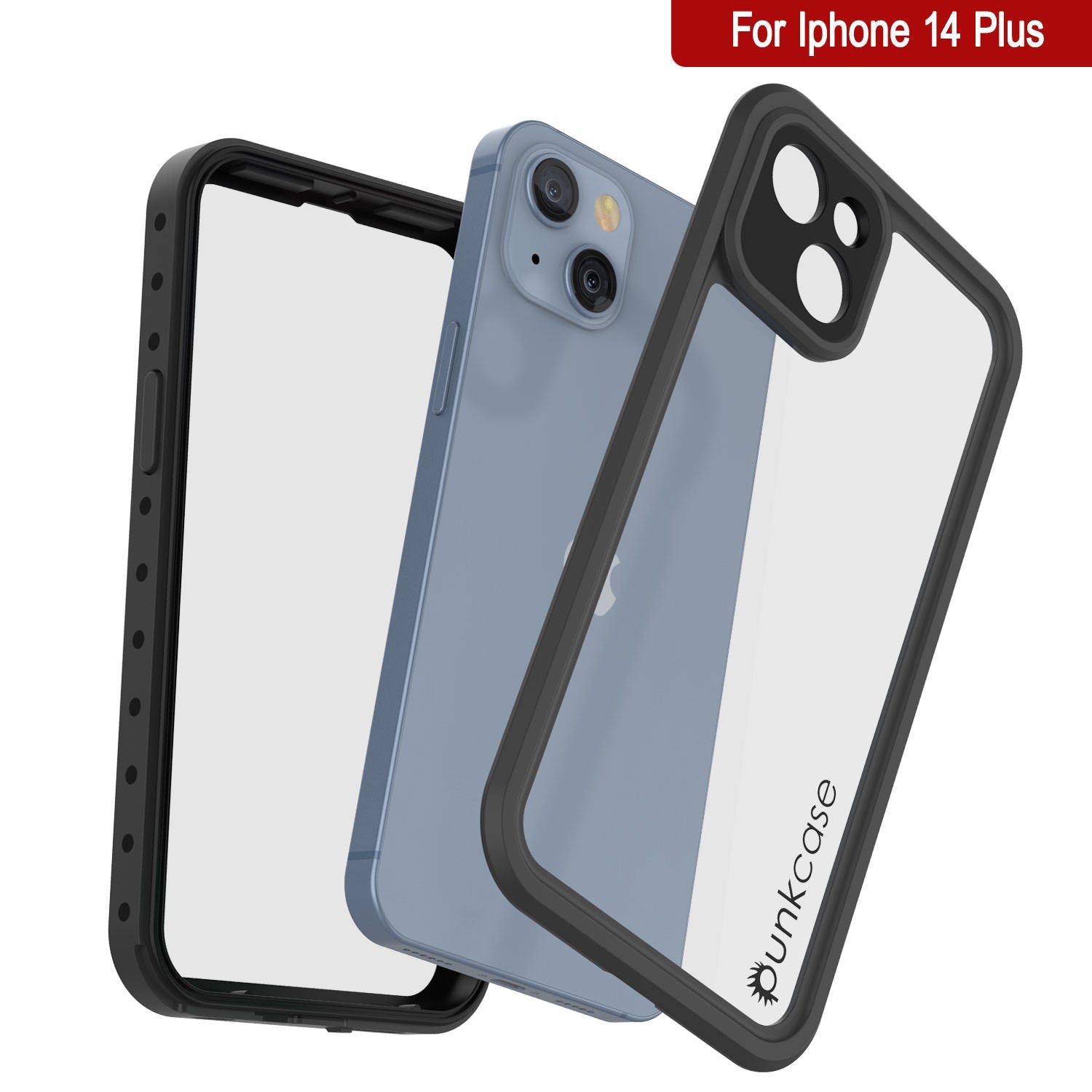 iPhone 14 Plus Waterproof IP68 Case, Punkcase [Clear] [StudStar Series] [Slim Fit] [Dirtproof]
