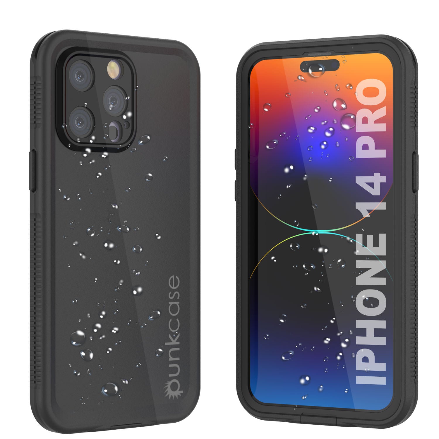 Punkcase iPhone 14 Pro Waterproof Case [Aqua Series] Armor Cover [Black]