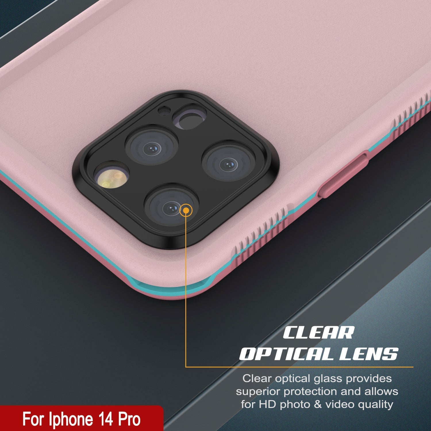 Punkcase iPhone 14 Pro Waterproof Case [Aqua Series] Armor Cover [Pink]