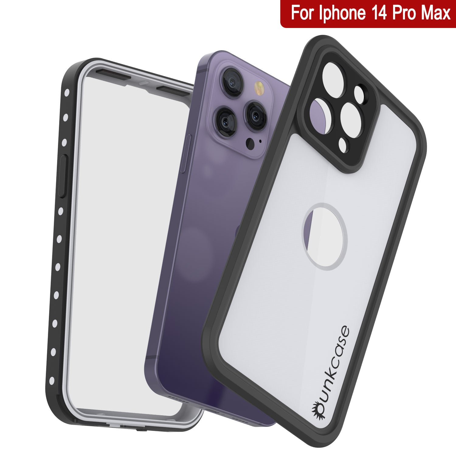 iPhone 14 Pro Max Waterproof IP68 Case, Punkcase [White] [StudStar Series] [Slim Fit] [Dirtproof]