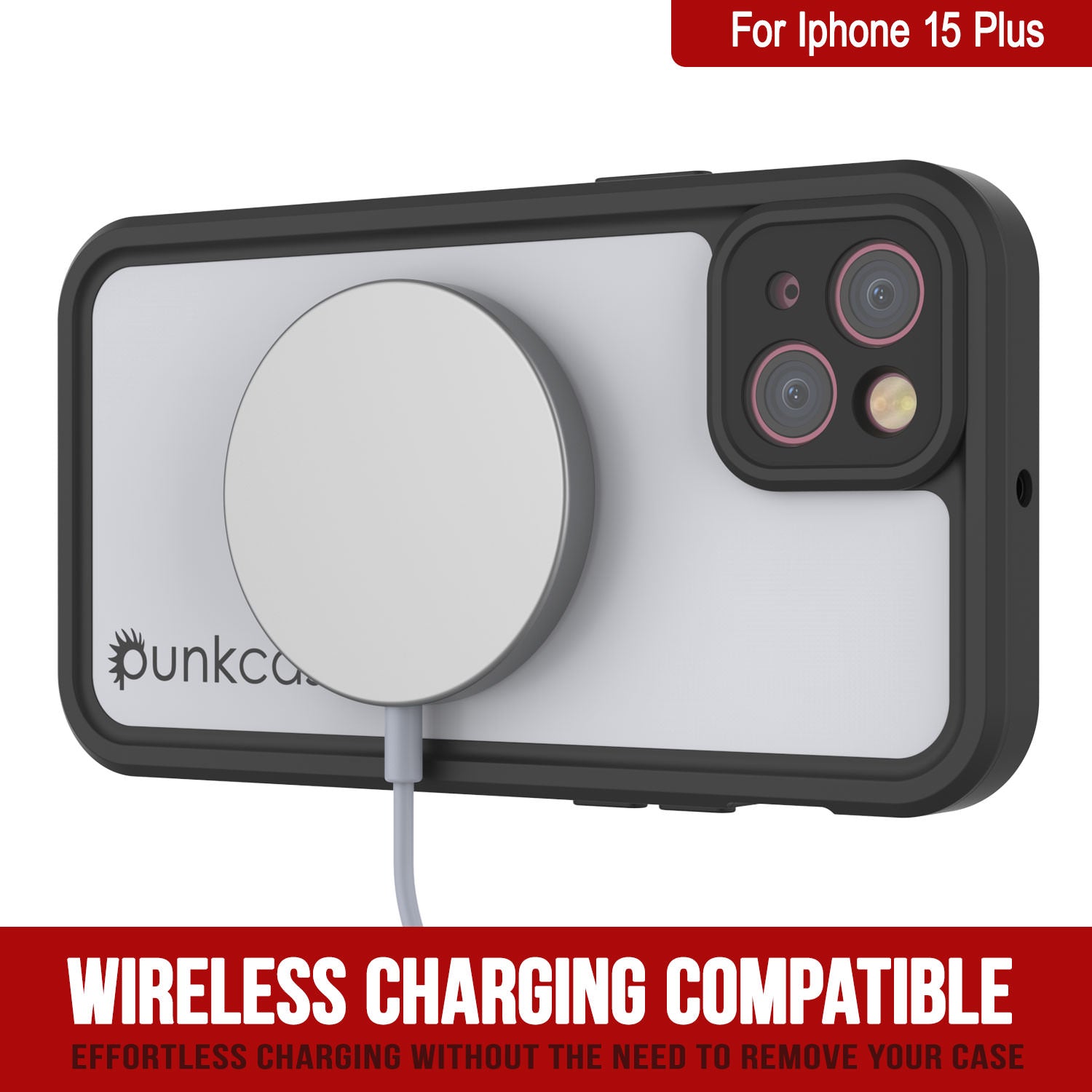 iPhone 15 Plus Waterproof IP68 Case, Punkcase [White] [StudStar Series] [Slim Fit] [Dirtproof]