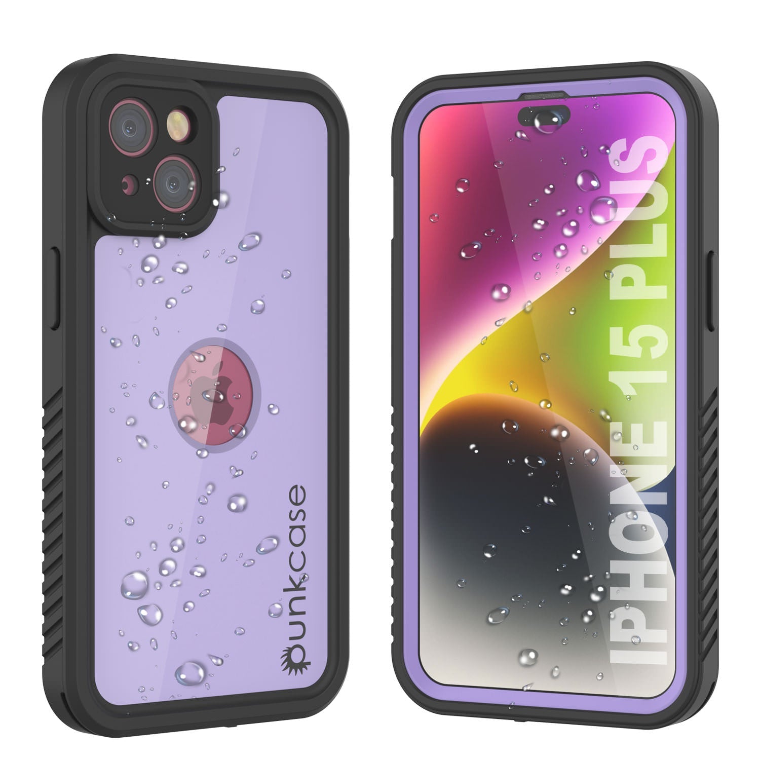 iPhone 15 Plus Waterproof IP68 Case, Punkcase [Lilac] [StudStar Series] [Slim Fit] [Dirtproof]