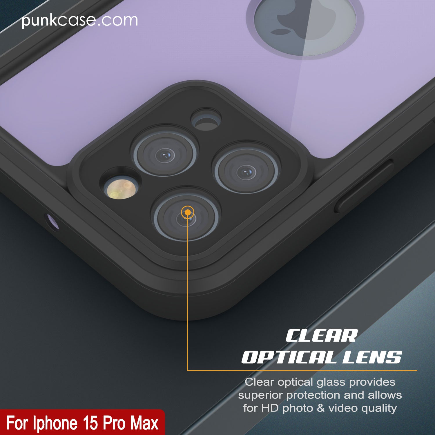 iPhone 15 Pro Max Waterproof IP68 Case, Punkcase [Lilac] [StudStar Series] [Slim Fit] [Dirtproof]