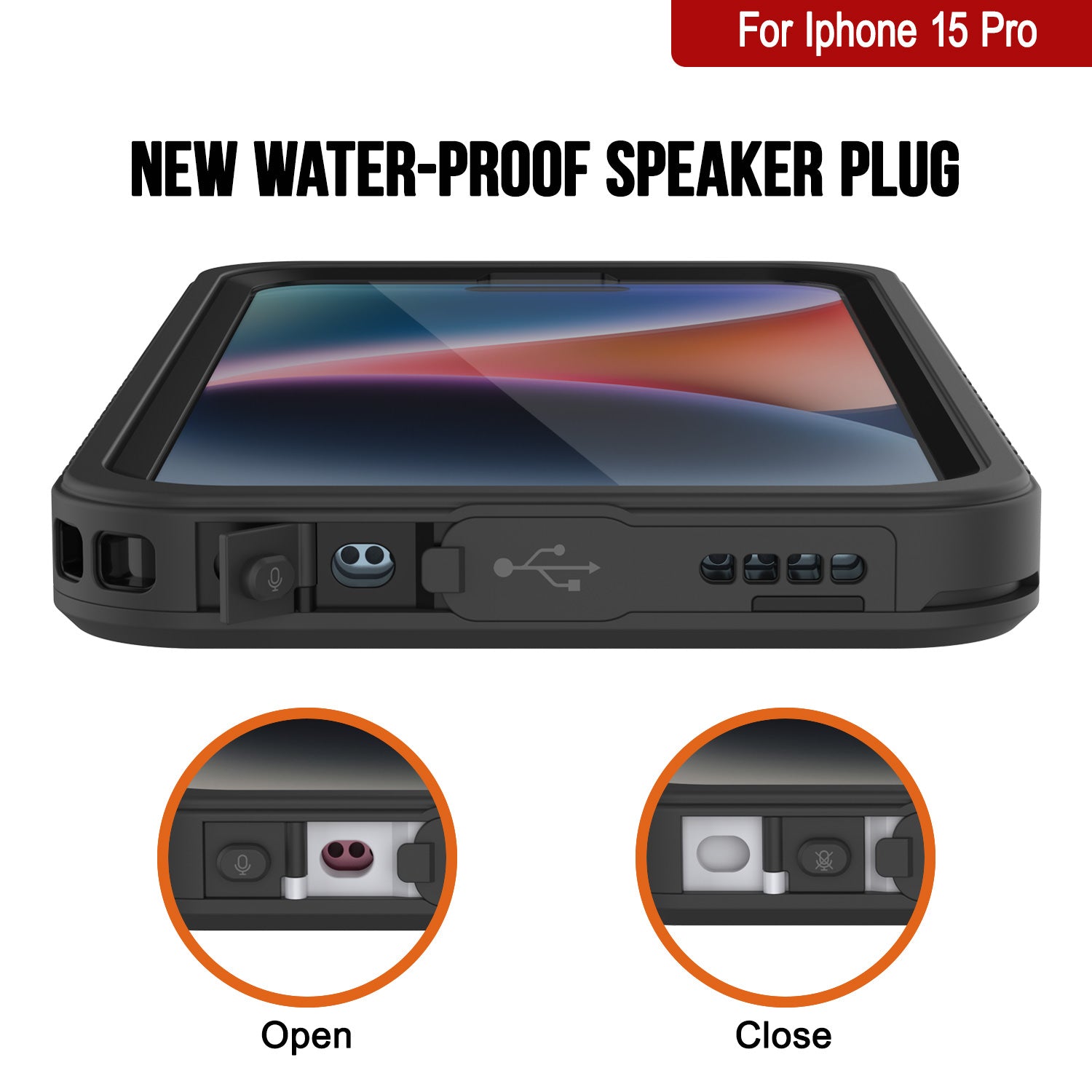 iPhone 15 Pro Waterproof Case, Punkcase [Extreme Series] Armor Cover W/ Built In Screen Protector [Black]