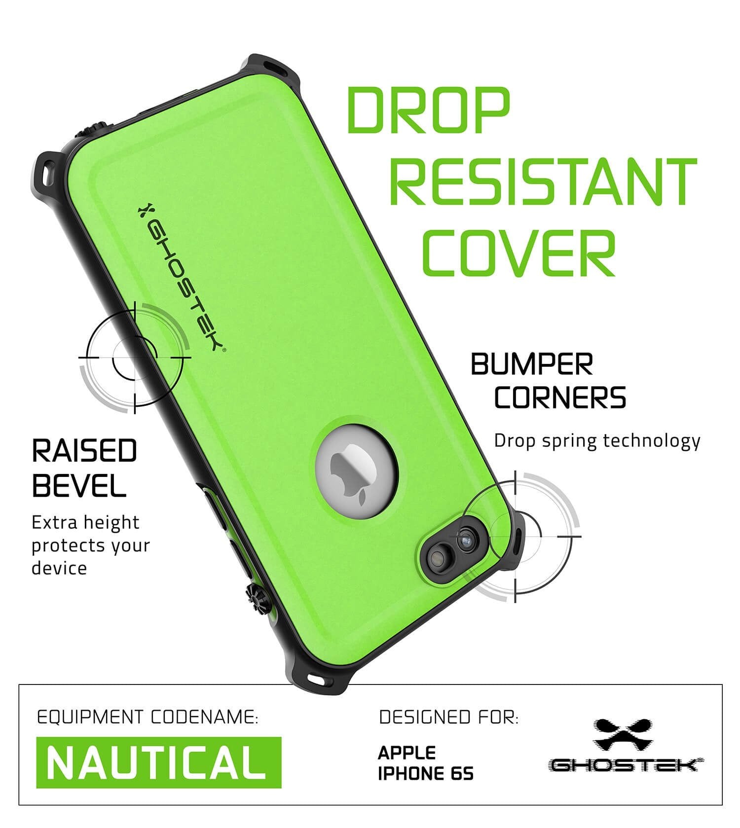 iPhone 6S/6 Waterproof Case, Ghostek® Nautical Green Series| Underwater | Aluminum Frame | Ultra Fit - PunkCase NZ