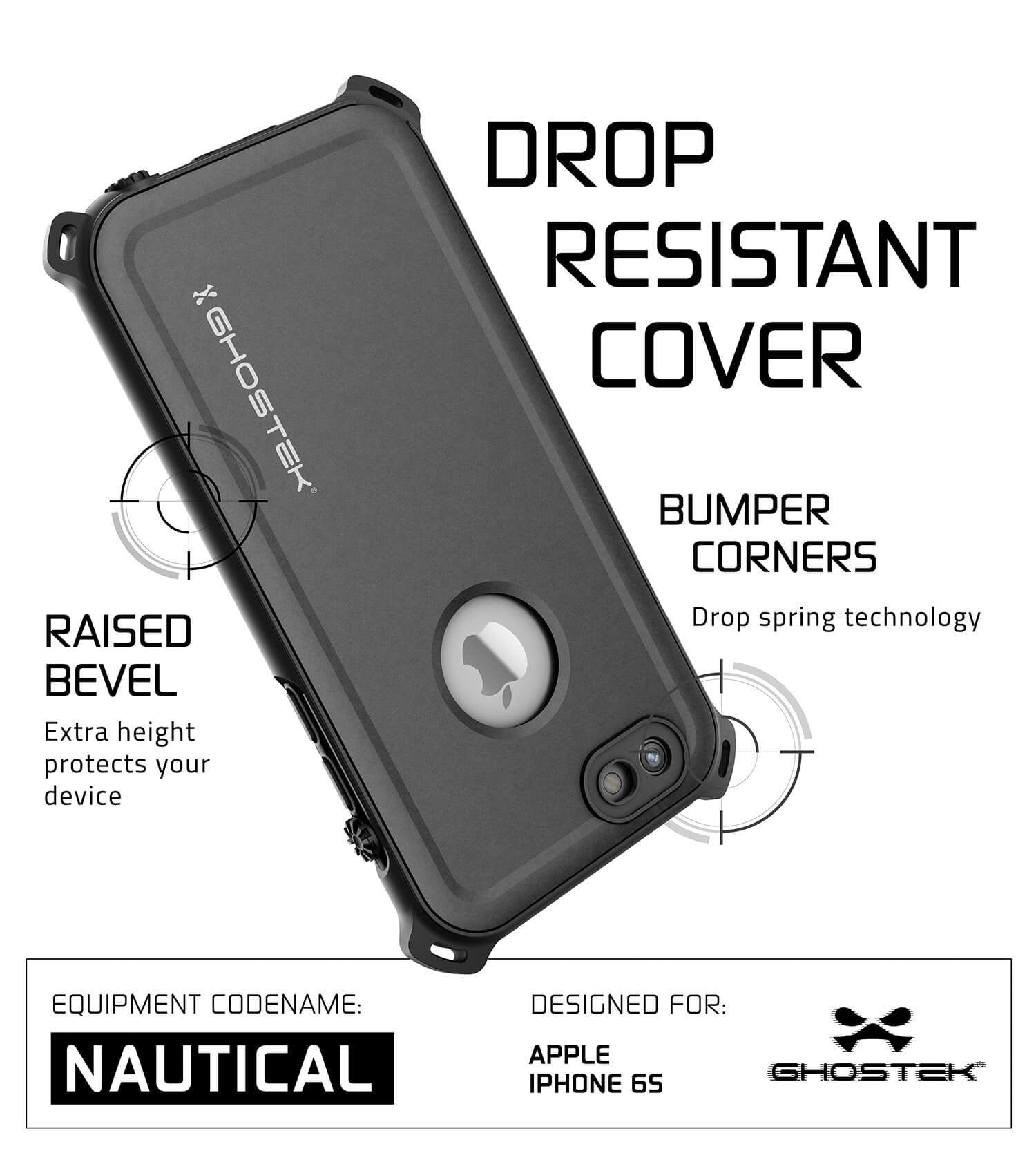 iPhone 6S/6 Waterproof Case, Ghostek® Nautical Black Series| Underwater | Aluminum Frame | Ultra Fit - PunkCase NZ