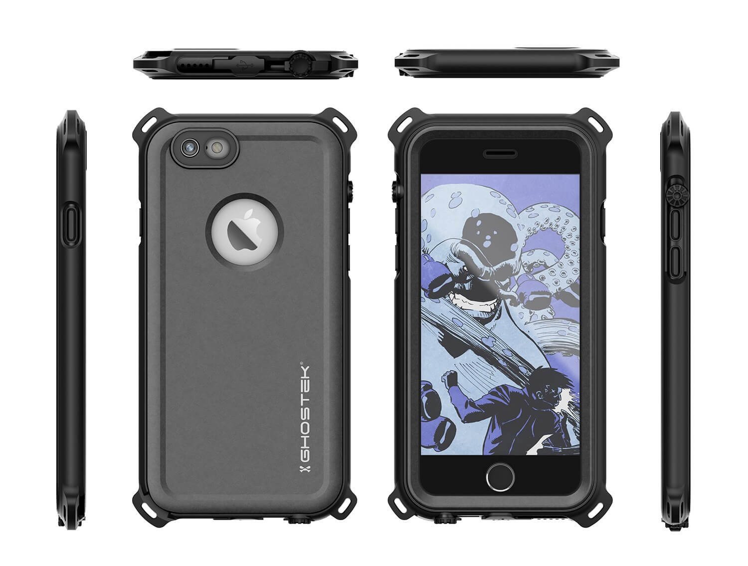 iPhone 6S/6 Waterproof Case, Ghostek® Nautical Black Series| Underwater | Aluminum Frame | Ultra Fit - PunkCase NZ