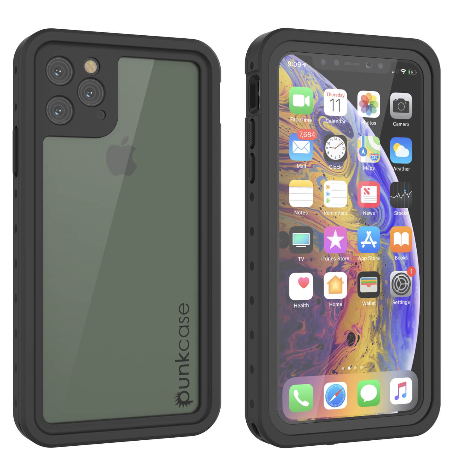 iPhone 11 Pro Max Waterproof IP68 Case, Punkcase [Clear] [StudStar Series] [Slim Fit] [Dirtproof]