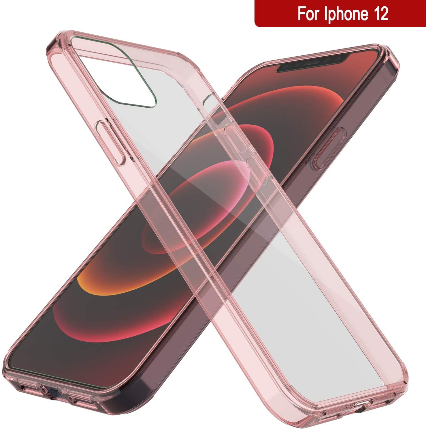 iPhone 12 Case Punkcase® LUCID 2.0 Crystal Pink Series w/ PUNK SHIELD Screen Protector | Ultra Fit