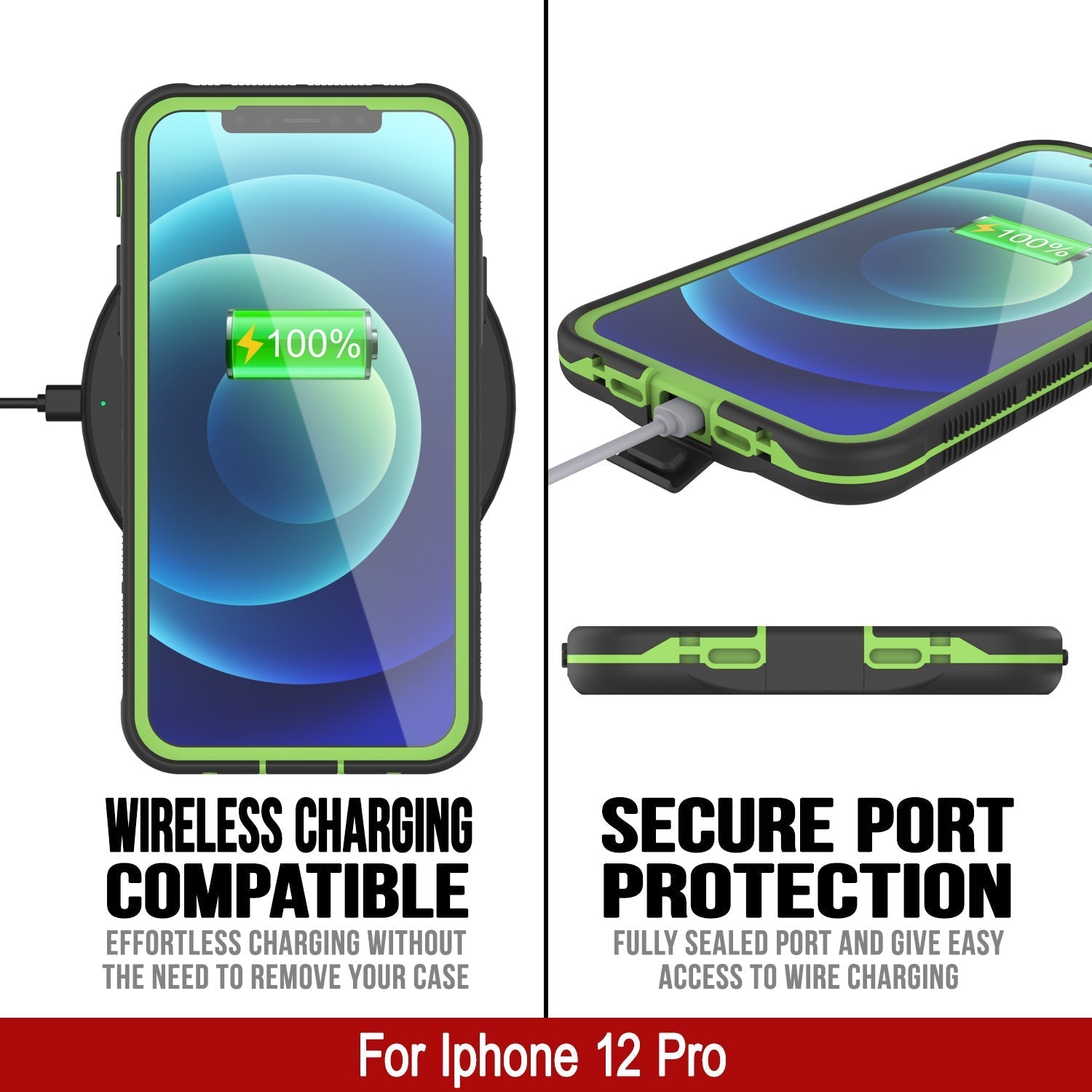 Punkcase iPhone 13 Pro Waterproof Case [Aqua Series] Armor Cover [Black]