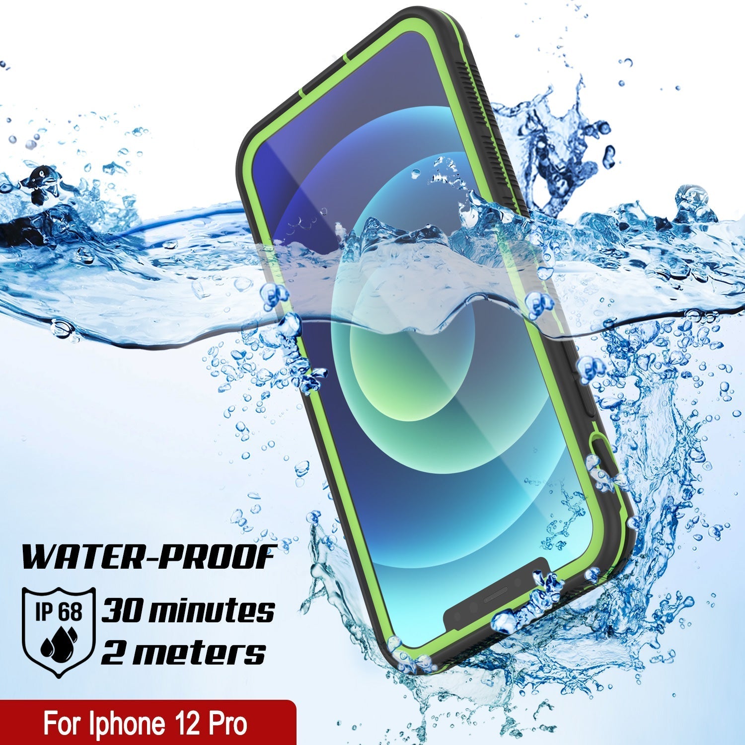 Punkcase iPhone 13 Pro Waterproof Case [Aqua Series] Armor Cover [Black]