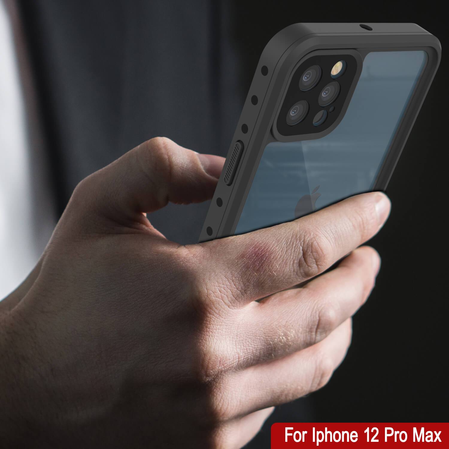 iPhone 12 Pro Max Waterproof IP68 Case, Punkcase [Clear] [StudStar Series] [Slim Fit] [Dirtproof]